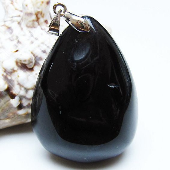 モリオン 純天然 黒水晶 ペンダント [t359-2064]