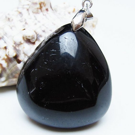 モリオン 純天然 黒水晶 ペンダント [t359-2099]