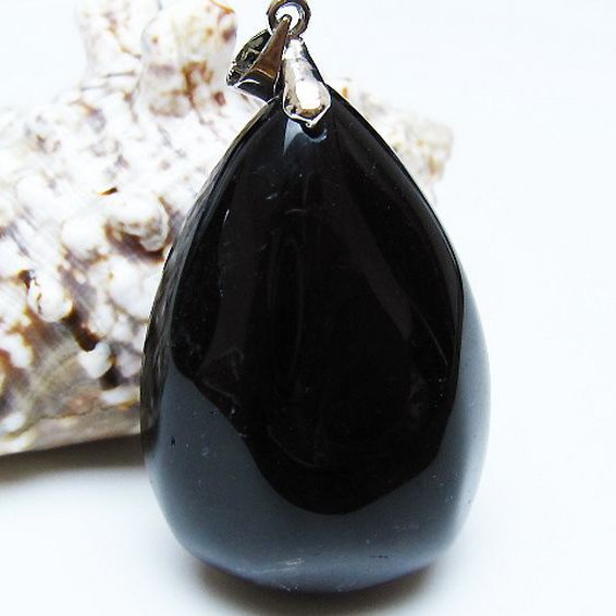 モリオン 純天然 黒水晶 ペンダント [T359-2102]