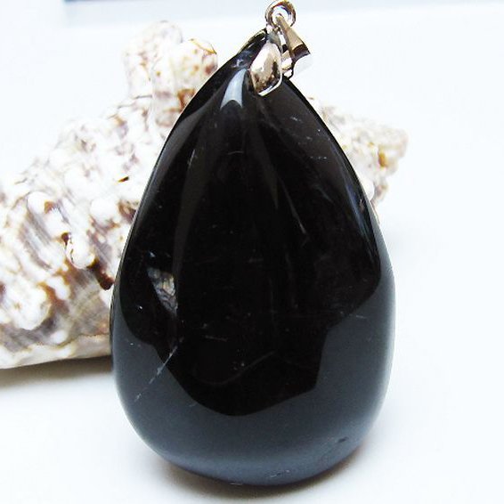 モリオン 純天然 黒水晶 ペンダント [t359-2122]