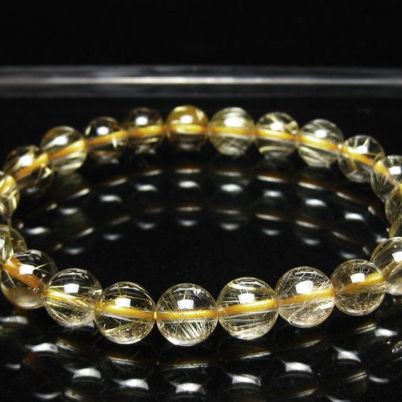 ゴールドタイチンルチル ブレスレット  9mm [T36-5226]