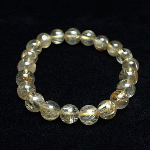 ゴールドタイチンルチル ブレスレット 9mm [T36-5485]