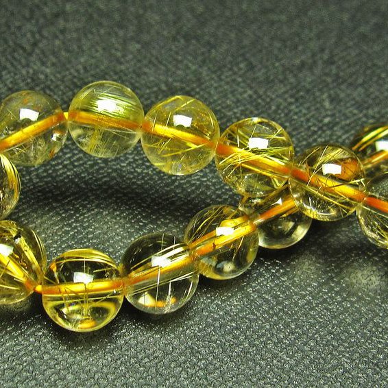 ゴールドタイチンルチル ブレスレット 8mm [t36-5753]