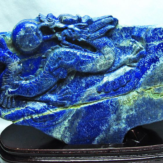5.8Kg ラピスラズリ 手彫り 龍 置物[T362-371]