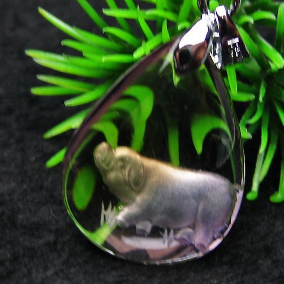 アメトリン十二支「亥」彫刻入り ペンダント [T365-382]