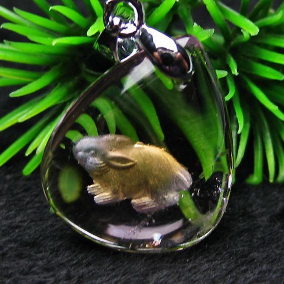 アメトリン十二支「卯」彫刻入り ペンダント [T365-398]