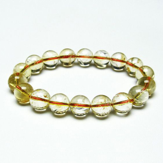 虹入り シトリン ブレスレット 11mm [T366-10915]