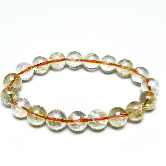 虹入り シトリン ブレスレット 10mm [T366-11247]