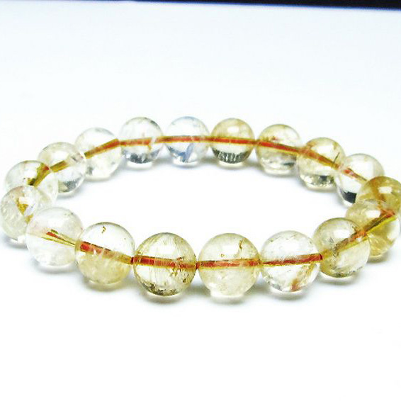 虹入り シトリン ブレスレット 12mm [T366-11482]