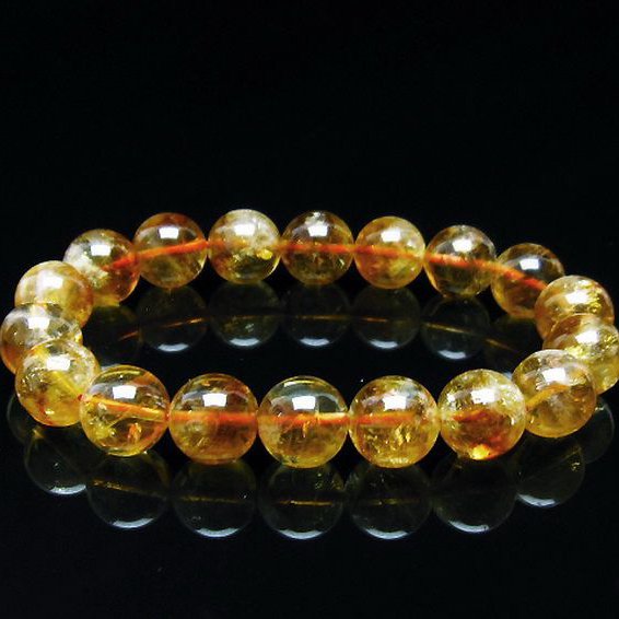 虹入り シトリン ブレスレット 11mm [T366-11955]