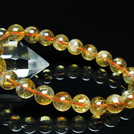 虹入り シトリン ブレスレット 9mm [T366-13000]