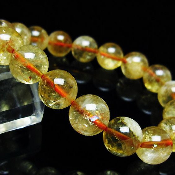 虹入り シトリン ブレスレット 11mm [t366-13244]