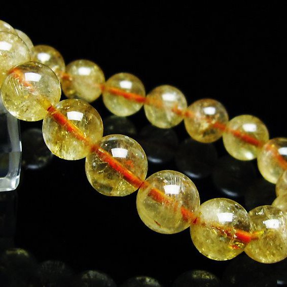 虹入り シトリン ブレスレット 11mm [t366-13246]