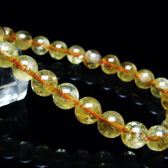 虹入り シトリン ブレスレット 8mm [T366-13271]