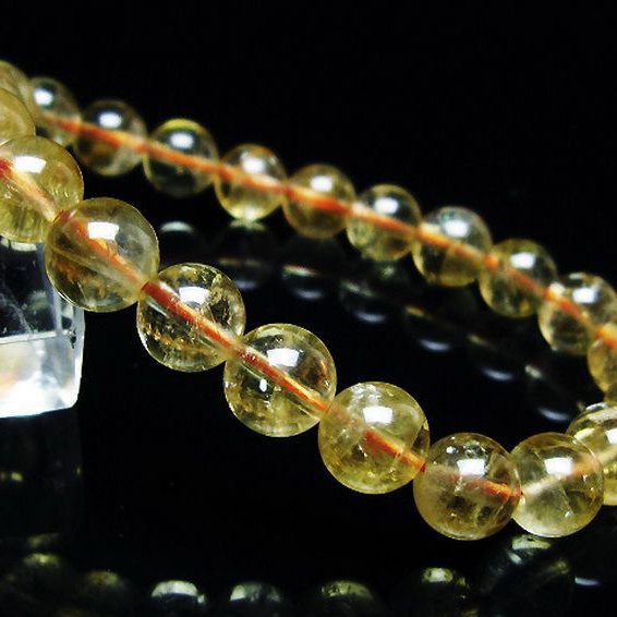 虹入り シトリン ブレスレット 7mm [T366-13277]