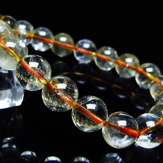 虹入り シトリン ブレスレット 10mm [t366-13288]