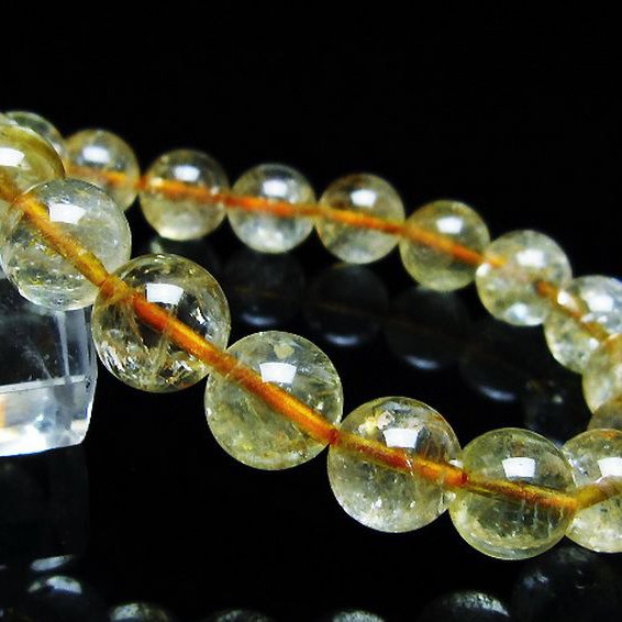 虹入り シトリン ブレスレット 11mm [t366-13302]