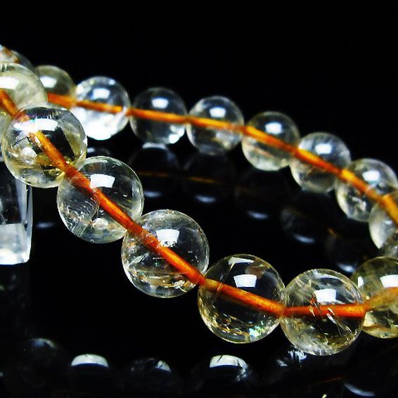 虹入り シトリン ブレスレット 11mm [T366-13323]