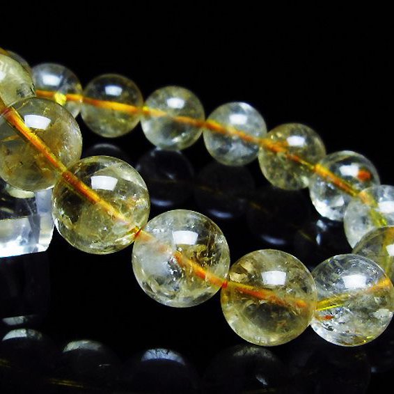 虹入り シトリン ブレスレット 13mm [t366-13347]