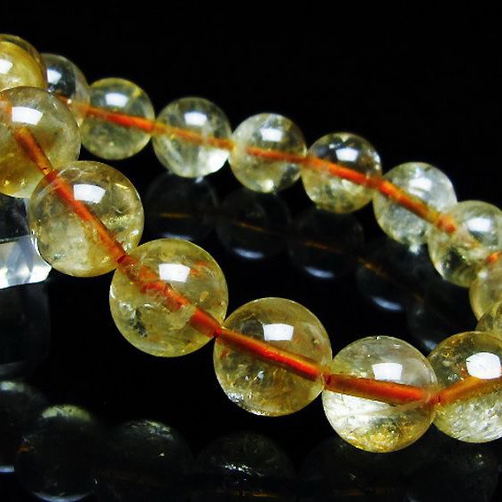 虹入り シトリン ブレスレット 13mm [T366-13348]