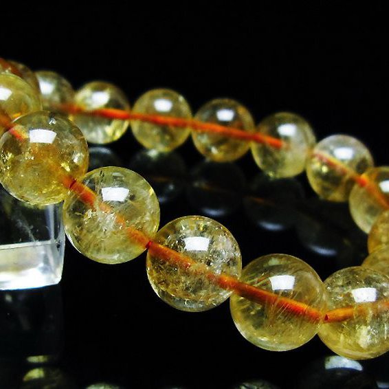 虹入り シトリン ブレスレット 12mm [t366-13360]