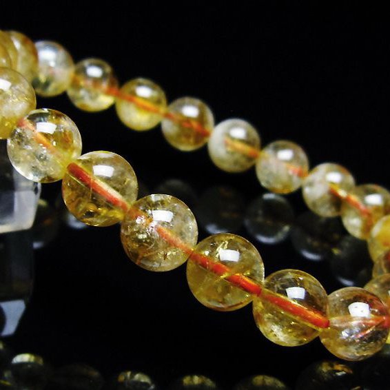 虹入り シトリン ブレスレット 9mm [t366-13408]
