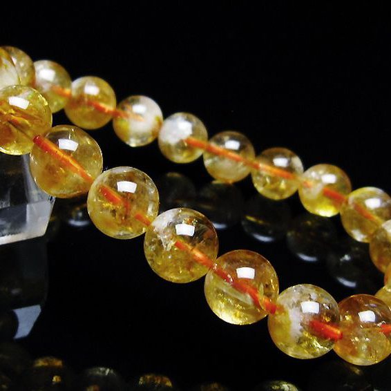虹入り シトリン ブレスレット 9mm [t366-13411]