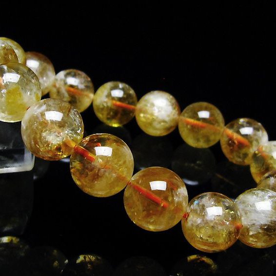 虹入り シトリン ブレスレット 13mm [t366-13429]