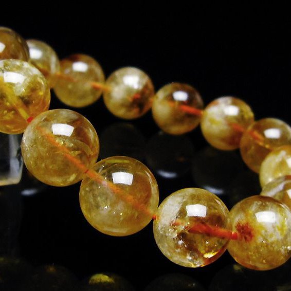 虹入り シトリン ブレスレット 14mm [t366-13432]