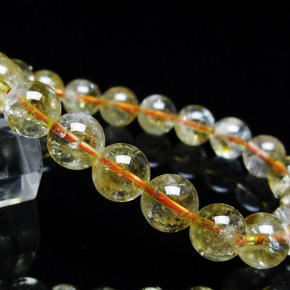 虹入り シトリン ブレスレット 10mm [t366-13450]