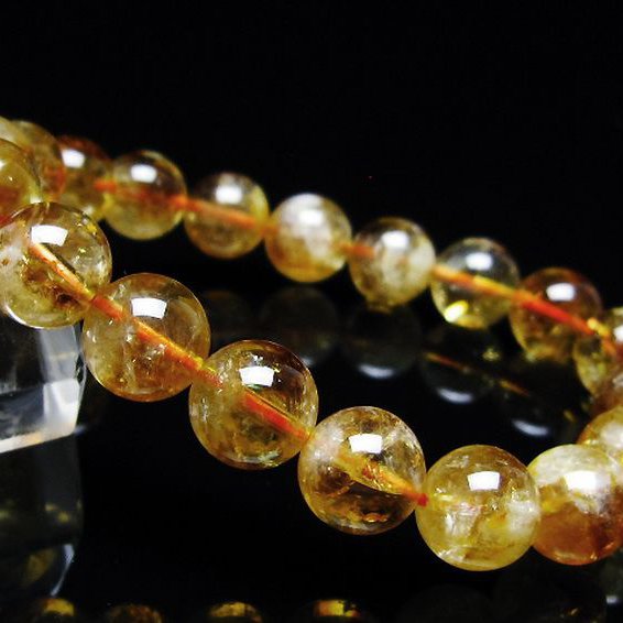 虹入り シトリン ブレスレット 10mm [t366-13518]