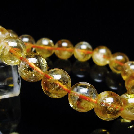 虹入り シトリン ブレスレット 10mm [t366-13520]