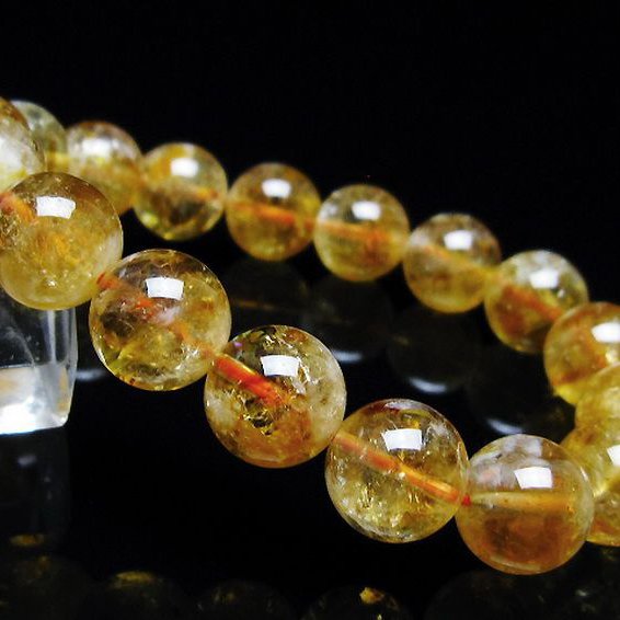 虹入り シトリン ブレスレット 12mm [t366-13539]