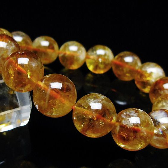 虹入り シトリン ブレスレット 13mm [t366-13546]