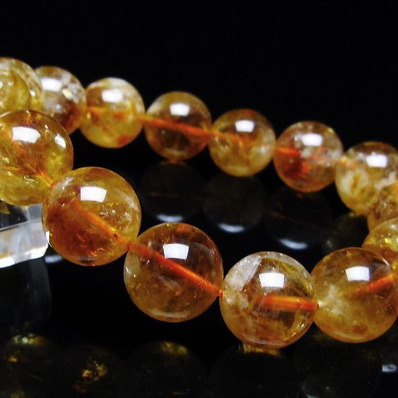 虹入り シトリン ブレスレット 14mm [t366-13554]