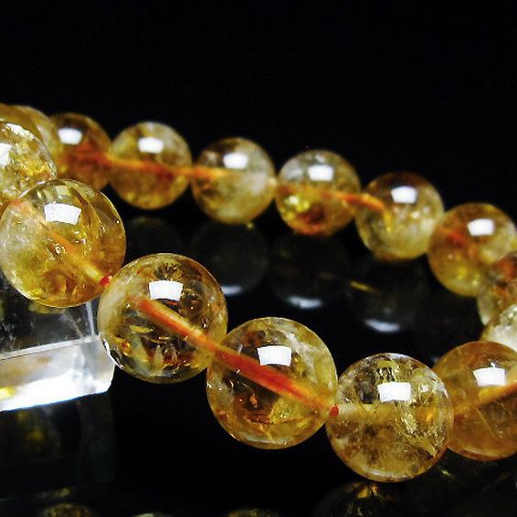 虹入り シトリン ブレスレット 13mm [t366-13572]