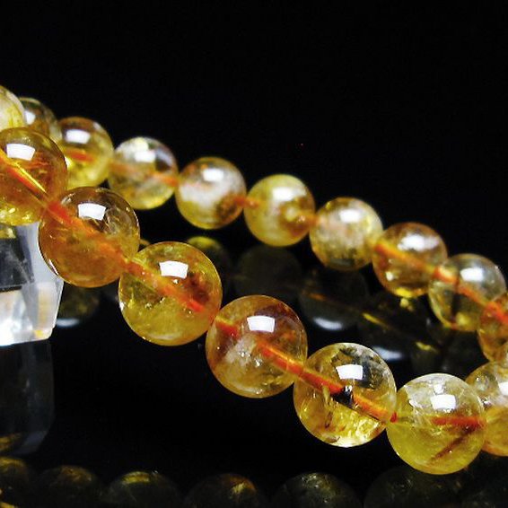 虹入り シトリン ブレスレット 10mm [t366-13637]