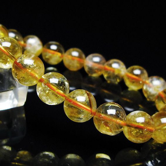 虹入り シトリン ブレスレット 10mm [t366-13647]