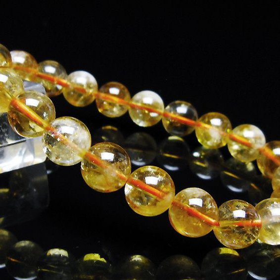 虹入り シトリン ブレスレット 9mm [t366-13654]