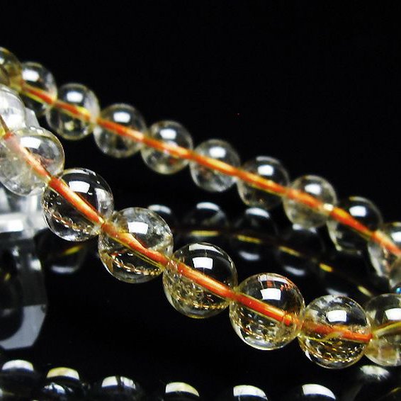 虹入り シトリン ブレスレット 9mm [t366-13684]