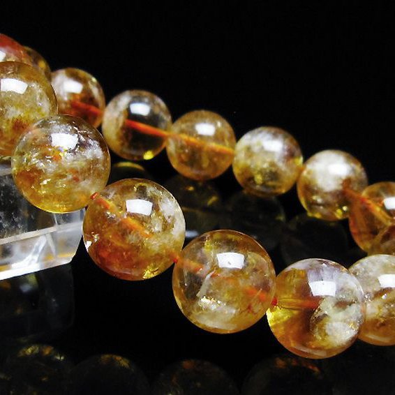 虹入り シトリン ブレスレット 14mm [t366-13703]