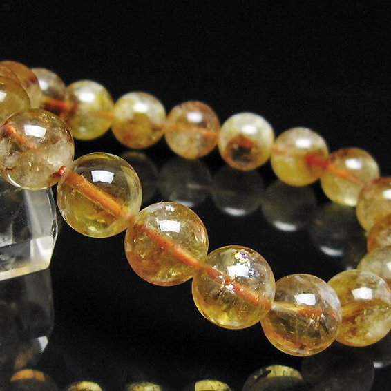 虹入り シトリン ブレスレット 11mm [t366-13837]