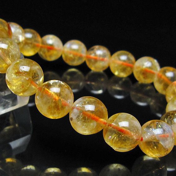 虹入り シトリン ブレスレット 10mm [t366-13872]