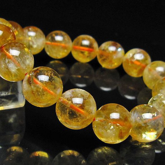 虹入り シトリン ブレスレット 13mm [t366-13890]