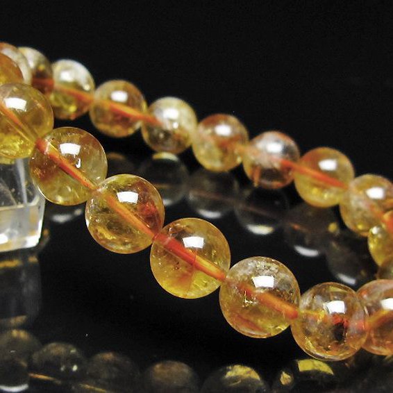 虹入り シトリン ブレスレット 10mm [t366-13901]
