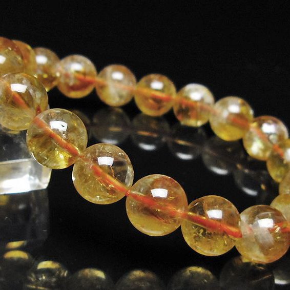 虹入り シトリン ブレスレット 10mm [t366-13902]