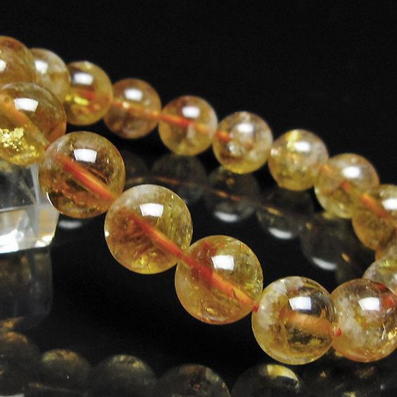 虹入り シトリン ブレスレット 11mm [t366-13911]