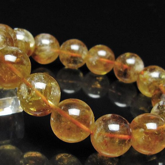 虹入り シトリン ブレスレット 14mm [t366-13916]