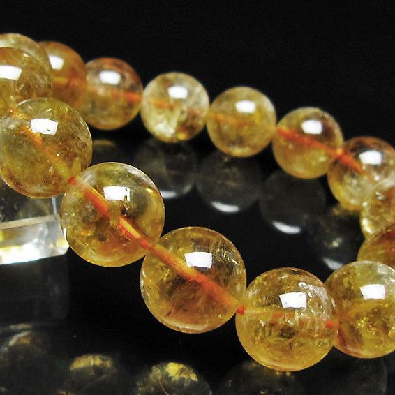 虹入り シトリン ブレスレット 14mm [t366-13917]