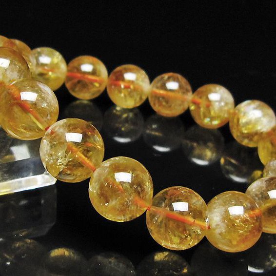 虹入り シトリン ブレスレット 13mm [t366-13919]